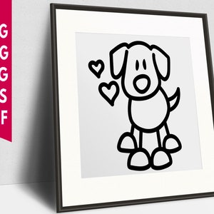 Cartoon Hund Svg geschnitten Datei Welpen Doggy Png. Enthält Cartoon Hund Svg geschnitten Dateien für Cricut png, pdf, eps, jpg auch enthalten. Bild 2