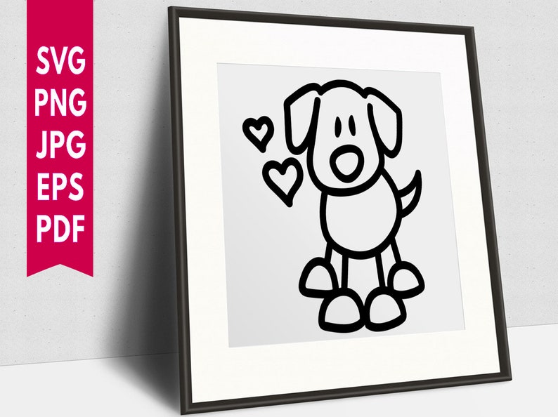 Cartoon Hund Svg geschnitten Datei Welpen Doggy Png. Enthält Cartoon Hund Svg geschnitten Dateien für Cricut png, pdf, eps, jpg auch enthalten. Bild 2