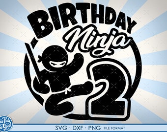 2nd Birthday svg, Second birthday svg, Turning 2 years old, Ninja boys, 2nd, birthday, 2, png, svg, dxf, svg files for cricut, Birthday boy