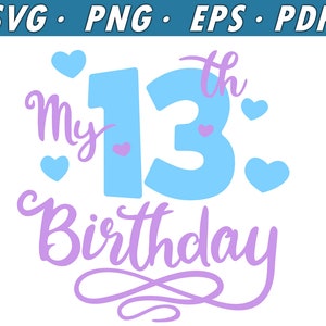My Thirteenth Birthday SVG Files for Cricut, Teenager 13, 13th ...