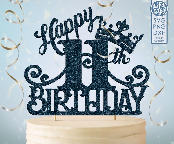 „Bruh I'm 11“ Cake Topper – Glitzernde Kuchen-Deko Für 11. Geburtstag