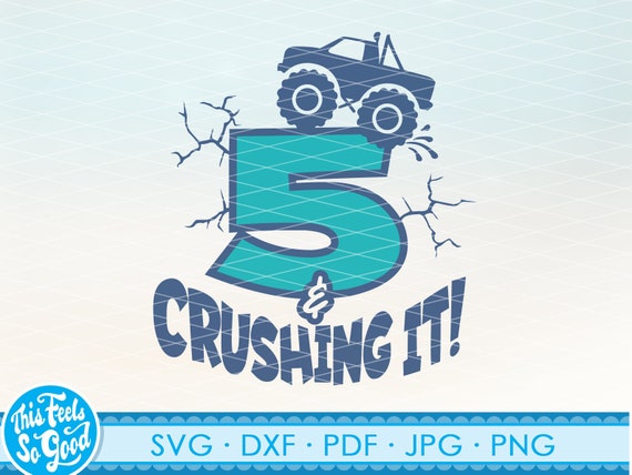 5th Birthday SVG, fifth Birthday svg, 5th Birthday Boy SVG, Birthday Boys Svg, Cut File for Cricut & Silhouette, Birthday Boy Svg, 5 truck