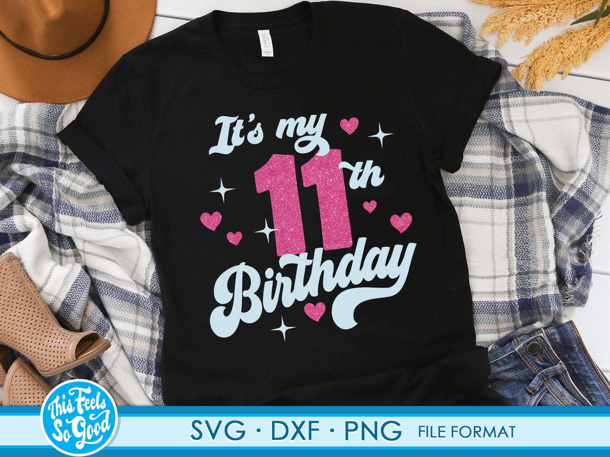 Cute Turning 11 Years Old Svg 11th Birthday Svg Files for Cricut ...
