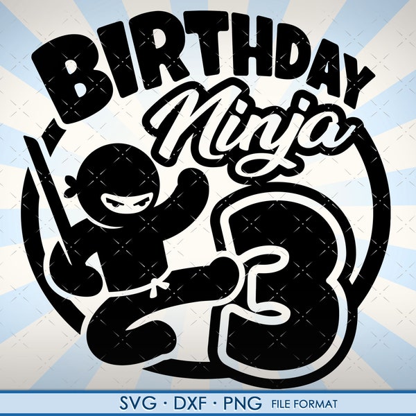 3rd Birthday svg, Third birthday svg, Turning 3 years old, Ninja boys, 3rd birthday, 3, png, svg, dxf, svg files for cricut, Birthday boy