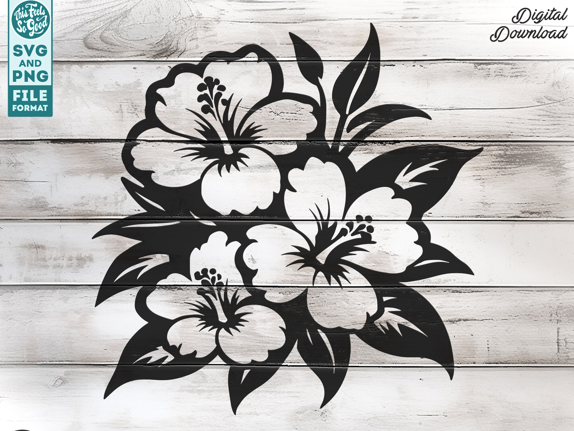 Tropical Flowers Svg, Hawaiian Flowers Svg, Hibiscus Svg Cut File for ...