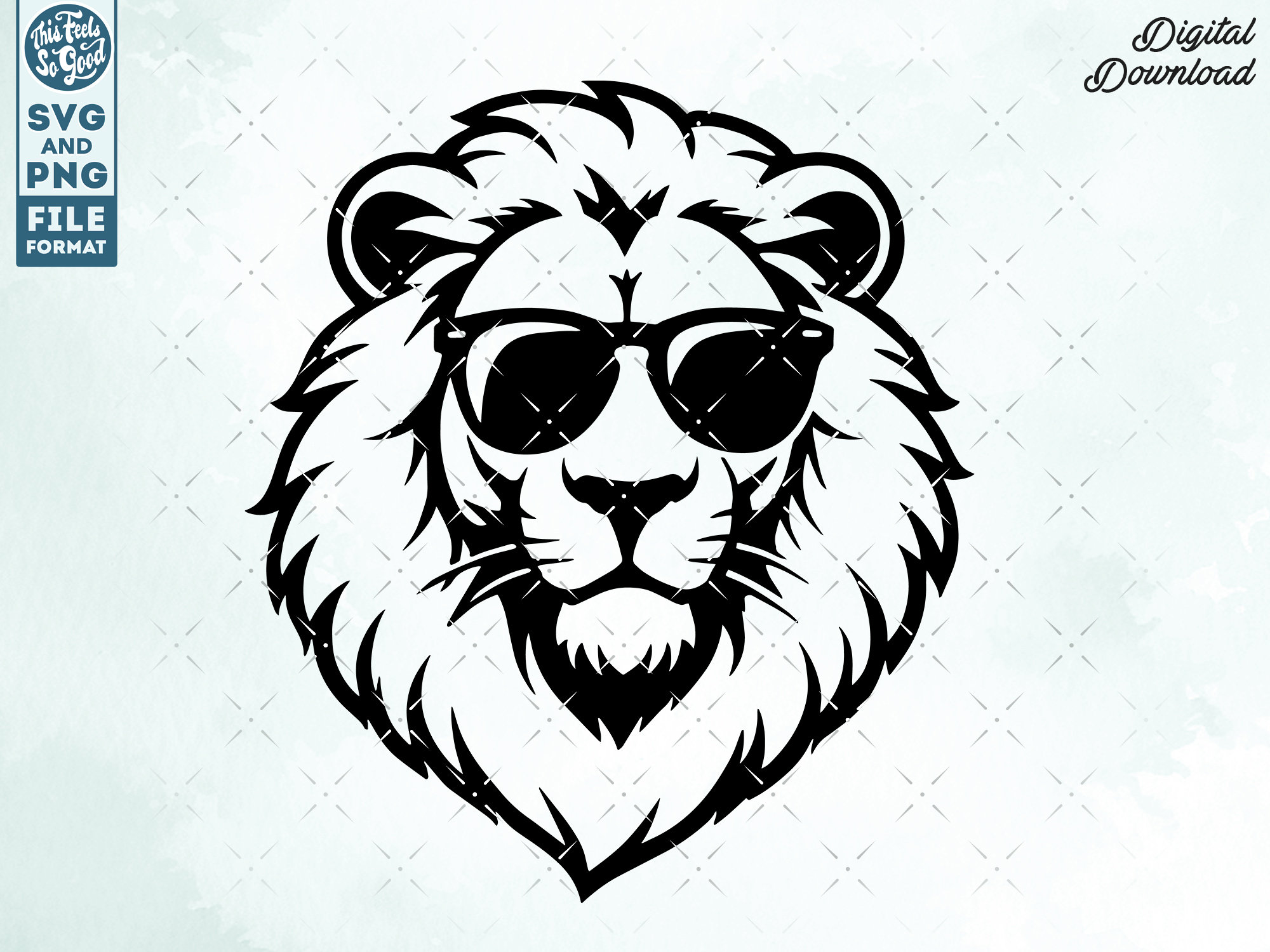 Lion SVG, Cool Lion Svg, Lion Wearing Sunglasses Cut File for