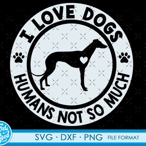 Divertenti file di cani Svg Greyhound per Cricut. File clipart Silhouette Dog png, SVG, dxf. Levriero svg, dxf, png
