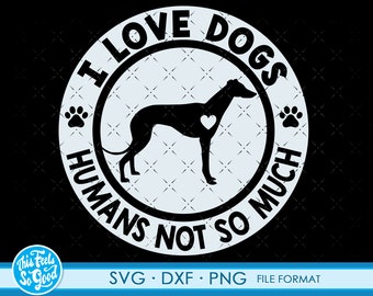 Śmieszne pliki Greyhound svg dog dla Cricut. Pliki Silhouette Dog png, SVG, dxf clipart. Greyhound svg, dxf, png