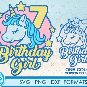 Girls Unicorn 1st Birthday Svg Png Unicorn Svg Files For Etsy