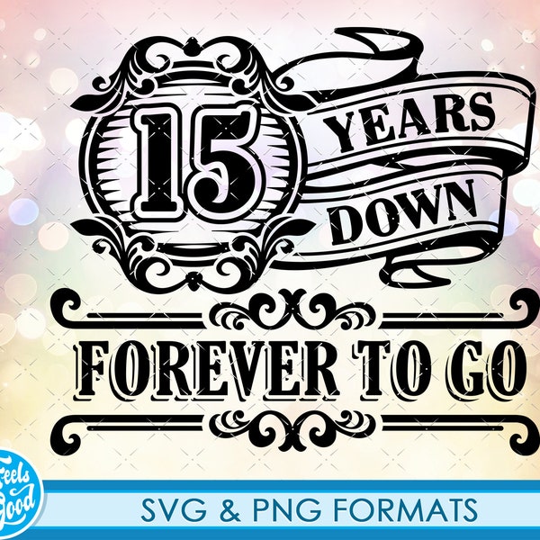 Celebrating 15th Anniversary SVG png, 15 Anniversary gift svg cut Files, SVG Cutting Files, 15th svg anniversary cut file for cricut clipart