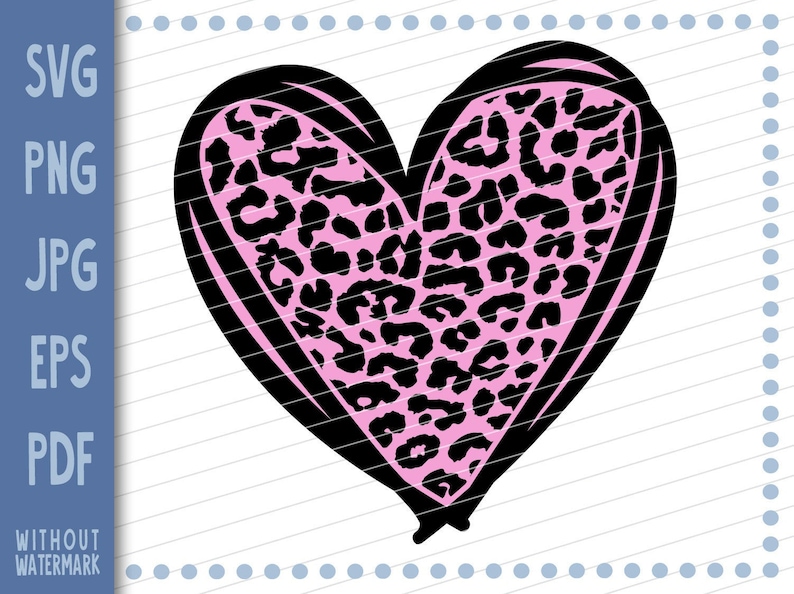 Download Leopard heart svg heart leopard SVG print cheetah svg | Etsy