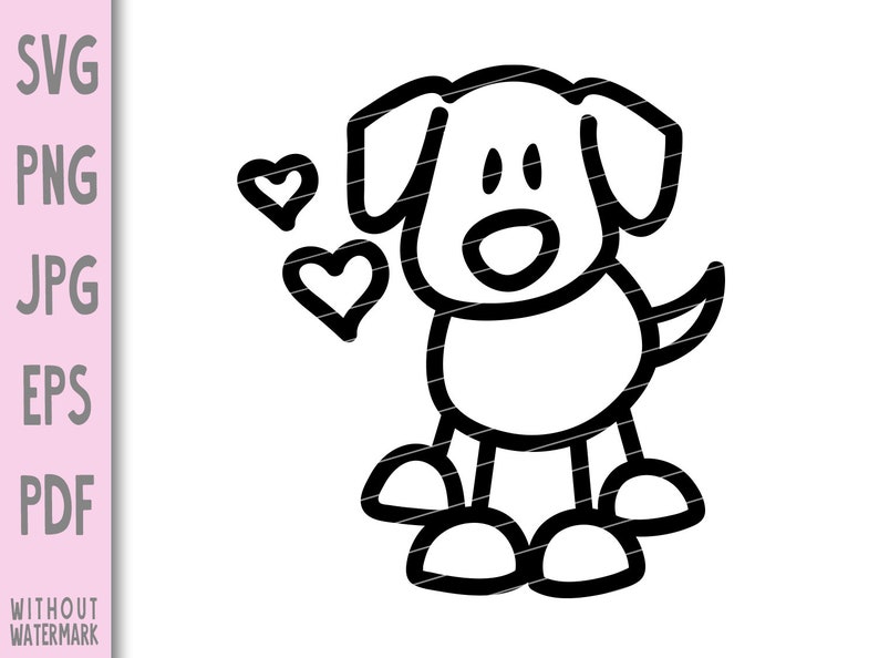 Cartoon Hund Svg geschnitten Datei Welpen Doggy Png. Enthält Cartoon Hund Svg geschnitten Dateien für Cricut png, pdf, eps, jpg auch enthalten. Bild 3