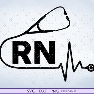 RN Svg, registrierte Krankenschwester Svg-Datei, rn Datei für Cricut Png, Svg, Dxf-Format
