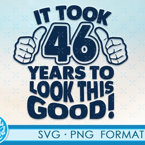 面白い 46 歳の誕生日 SVG png。46 歳の誕生日 SVG カット ファイル、クリカット用の 46 歳の SVG カット ファイル。46 歳の誕生日 png SVG カセット クリップアート