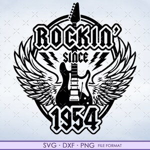 Rockin’ 67th Birthday svg, Fyller 67 svg, 1954 svg-filer för Cricut. 1954 png, svg, dxf clipart-filer. 1954 skjortdekal utskrivbar png svg