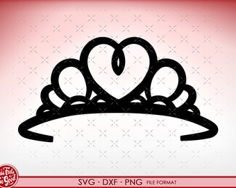 Puede incluir: Silueta negra y blanca de una corona con forma de corazón en el centro.