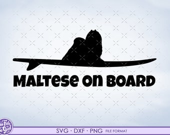 Maltese svg, Maltese dog svg, dxf clipart. Maltese files for Cricut. on Board png svg