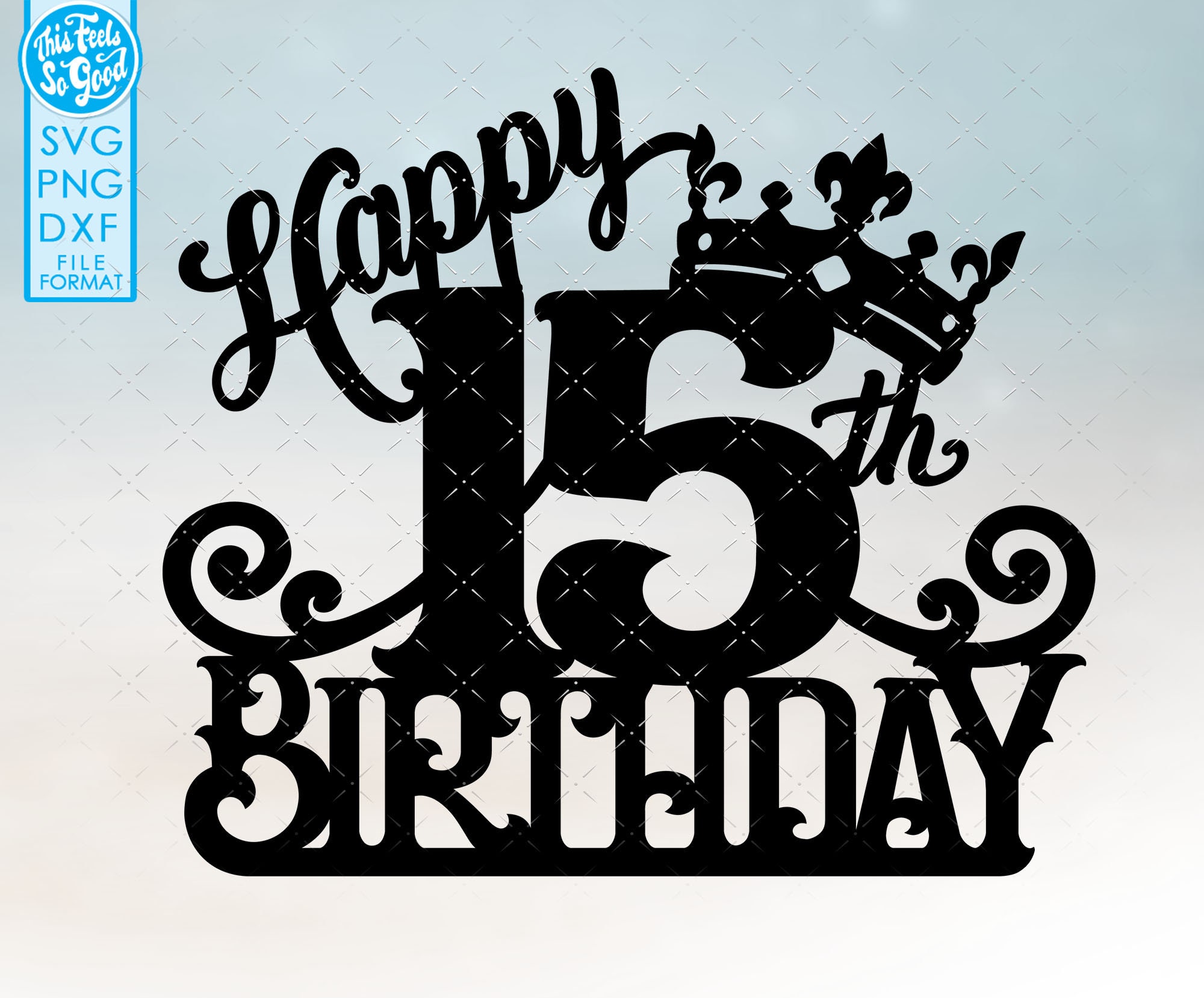 15 15th birthday cake topper svg 15 15th happy birthday cake | Etsy