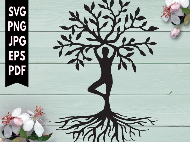 Yoga svg files png cut file tree of life yoga SVG for ...