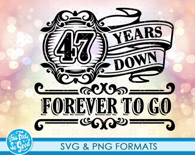 Just Married 47 Years Ago Svg, Anniversary Svg, Marriage Svg, Couples ...