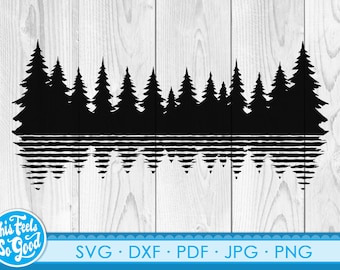 See Kiefer Bäume SVG, Wald Silhouette SVG, Camping Zeichen SVG, Wald Clipart, Hintergrund SVG, Wald Vektor, Wald geschnitten Datei, Baum Dateien