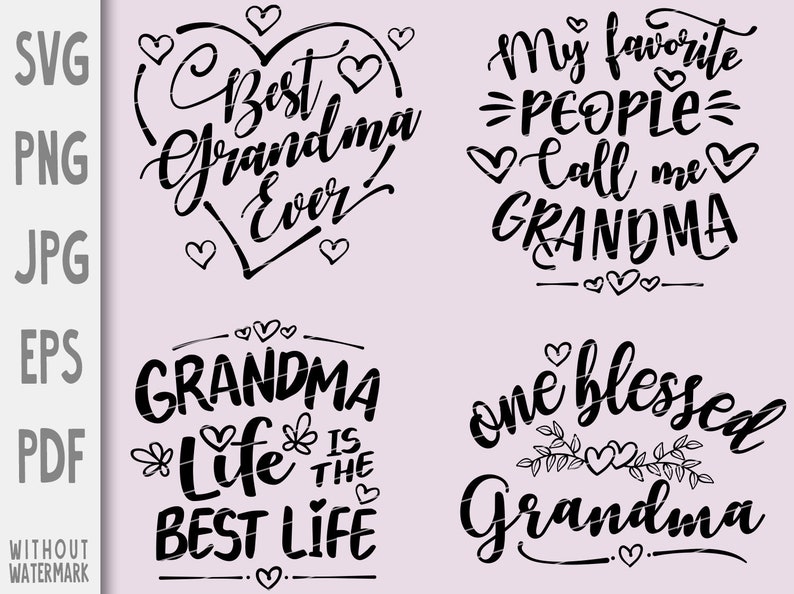 Download Grandma svg bundle of handmade designs. Handdrawn easy to ...