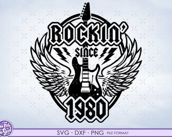 Rockin’ 41st Birthday svg, Turning 41 svg, 1980 svg files for Cricut. 1980 png, svg, dxf clipart files. 1980 shirt decal printable png svg