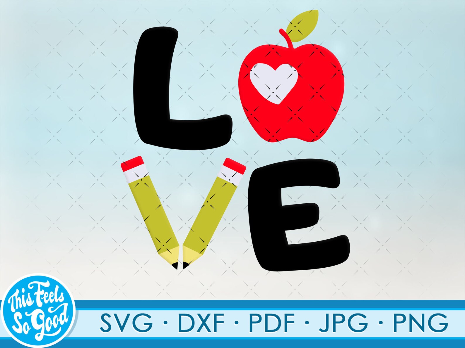 Download Teacher SVG File for Cricut Pencil svg Love Teach Svg | Etsy