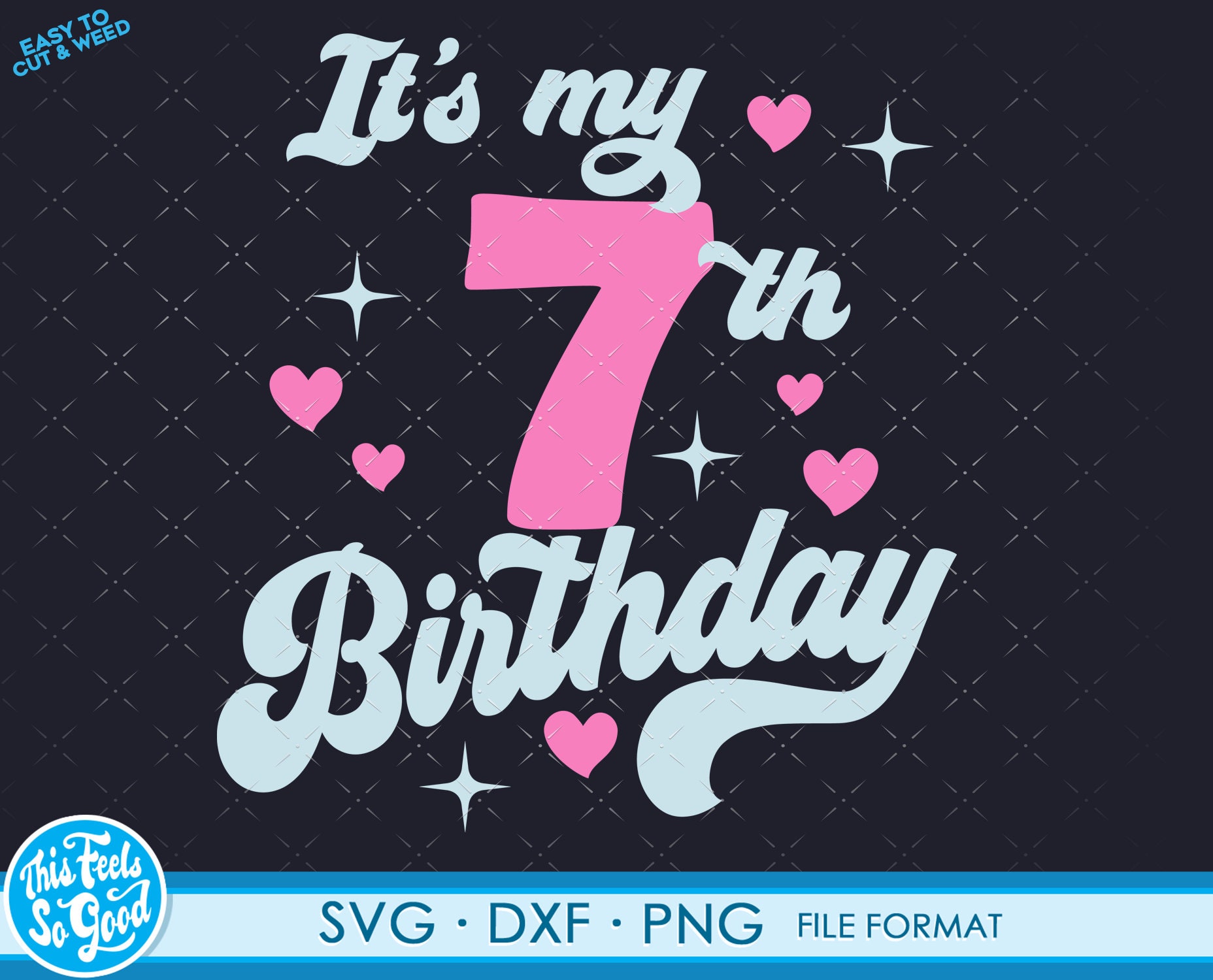 Cute Turning 7 Years Old Svg 7th Birthday Svg Files for - Etsy UK