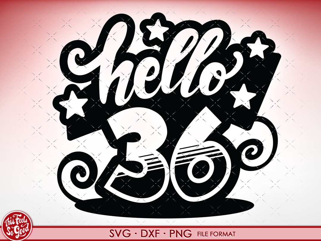 SVG 36th Birthday Hello 36 Svg Files for Cricut. Birthday Gift 36th Png ...