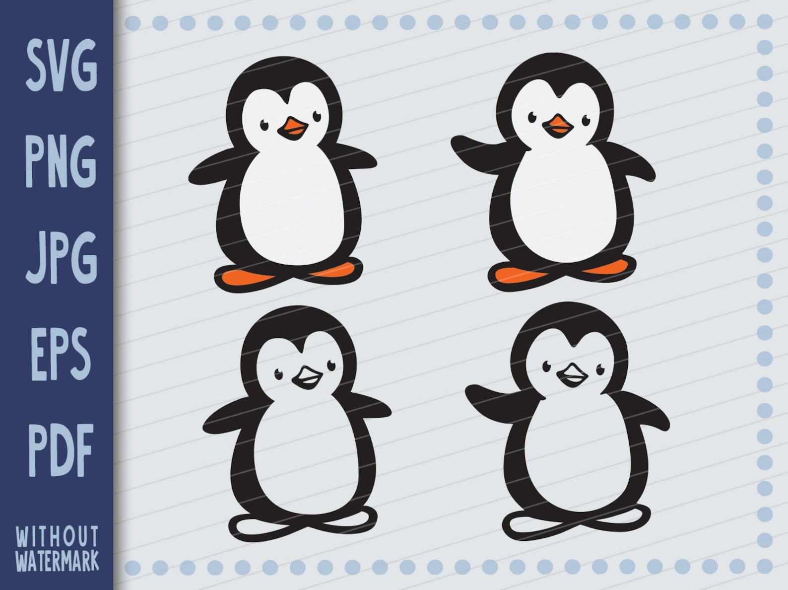 Пингвины шаблоны для вырезания из бумаги Cool Penguins Digital Stamps Digital Download Etsy Digital stamps, Digi stamps