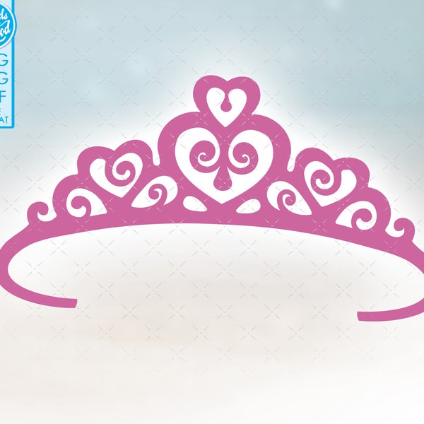 Tiara svg, princess svg, princess crown svg cortar archivos para cricut. Tiara clipart, svg, dxf, png archivos.