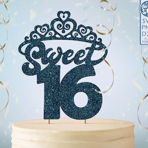 Svg Sweet 16 Birthday Cake Topper svg, Sweet 16 svg, 16 16th birthday cake topper svg, png, dxf. Süße 16 Clipart Schnittdateien für Cricut