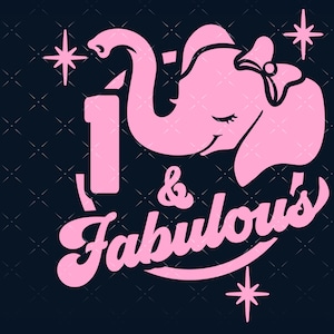 SVG de primeiro aniversário, SVG de primeiro aniversário para meninas, png Arquivos de corte SVG de aniversário de 1 ano de elefante para cricut CNC e silhueta Svg e png