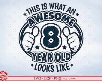 8 anni svg, 8° compleanno SVG camicia svg, 8 ° compleanno png, svg, dxf file clipart. 8° compleanno camicia decalcomania stampabile png svg