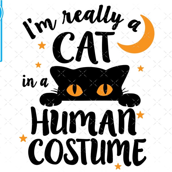 Halloween svg, black cat svg, human costume shirt svg cut files for cricut. Halloween shirt svg, png, dxf files. Funny human costume clipart