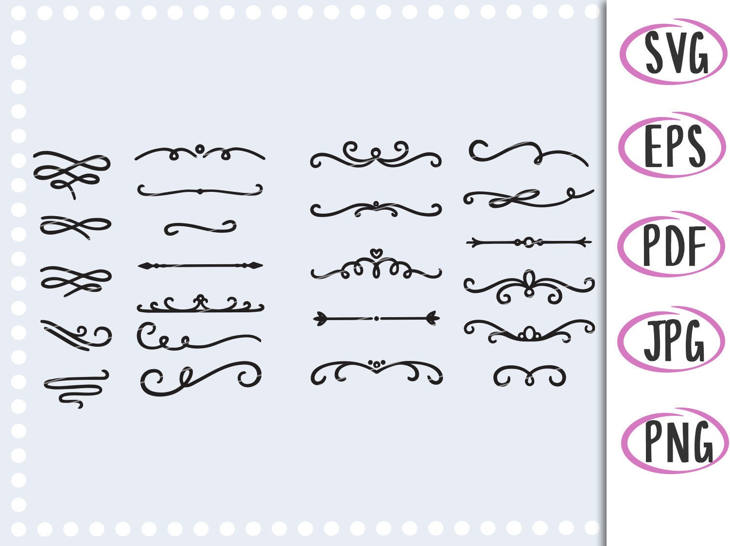 Filigree Embellishments Svg Flourish SVG Swirl SVG Etsy