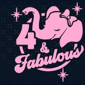 4. Geburtstag svg, Mädchen 4. Geburtstag svg, png Elefant 4 Jahre alt Geburtstag svg Cut Dateien für Cricut CNC und Silhouette Svg und png