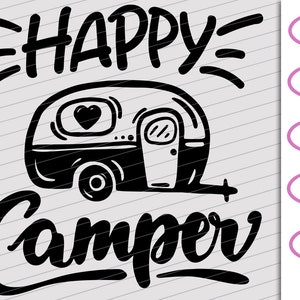 Campista feliz SVG Cut Files PNG png, camping rv divertido feliz campista arquivos de corte, clip-art de vetor campista feliz SVG cut Files, baixar png