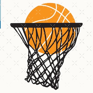 Aro de baloncesto svg png, red de baloncesto svg png, archivos SVG de baloncesto para máquinas Cricut, CNC y Silhouette.