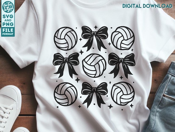 Coquette Volleyball Bow Svg Png Volleyball Svg Cut File For Cricut Cnc Svg Png Dxf