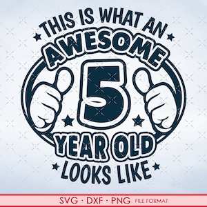 5 anni svg, 5° compleanno SVG camicia svg, 5 ° compleanno png, svg, dxf file clipart. 5° compleanno camicia decalcomania stampabile png svg