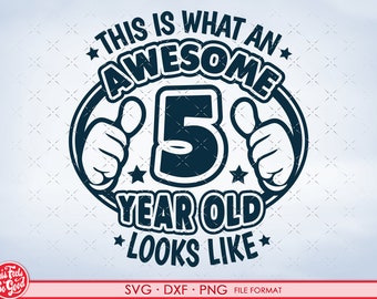 5 Jahre alte Svg, 5. Geburtstag SVG Shirt Svg, 5. Geburtstag Png, Svg, Dxf Clipart Dateien. 5. Geburtstag Shirt Aufkleber druckbare Png Svg