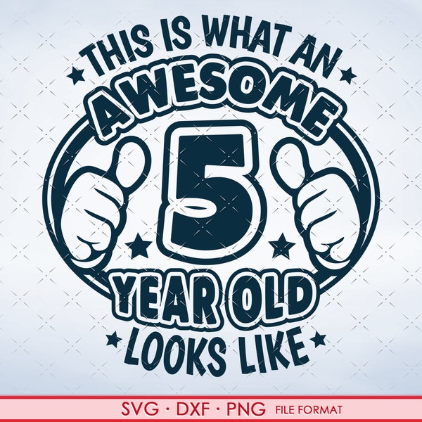 5 year old svg, 5th birthday SVG shirt svg, 5th birthday png, svg, dxf clipart files. 5th birthday shirt decal printable png svg