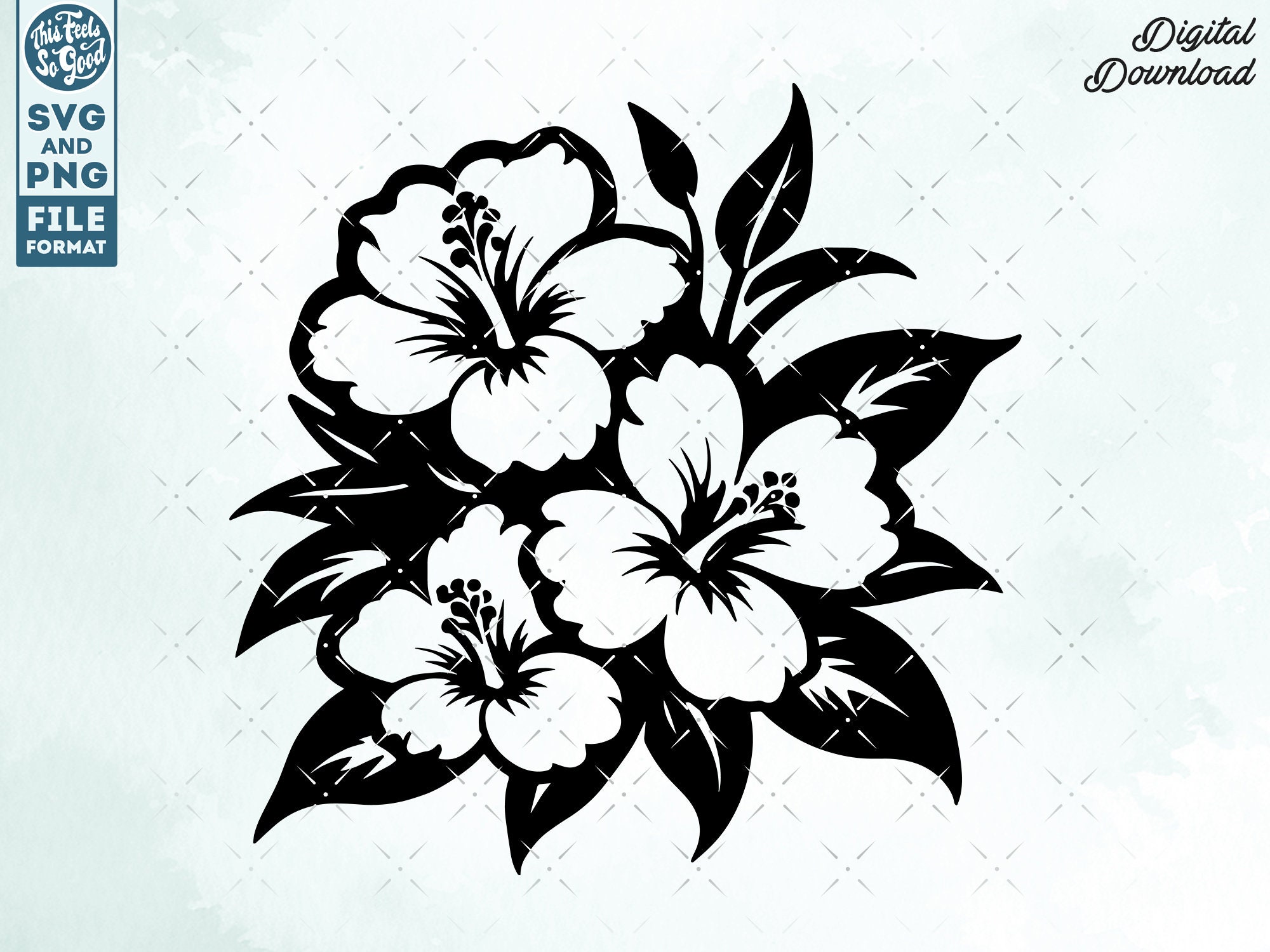 Tropical Flowers Svg, Hawaiian Flowers Svg, Hibiscus Svg Cut File for ...