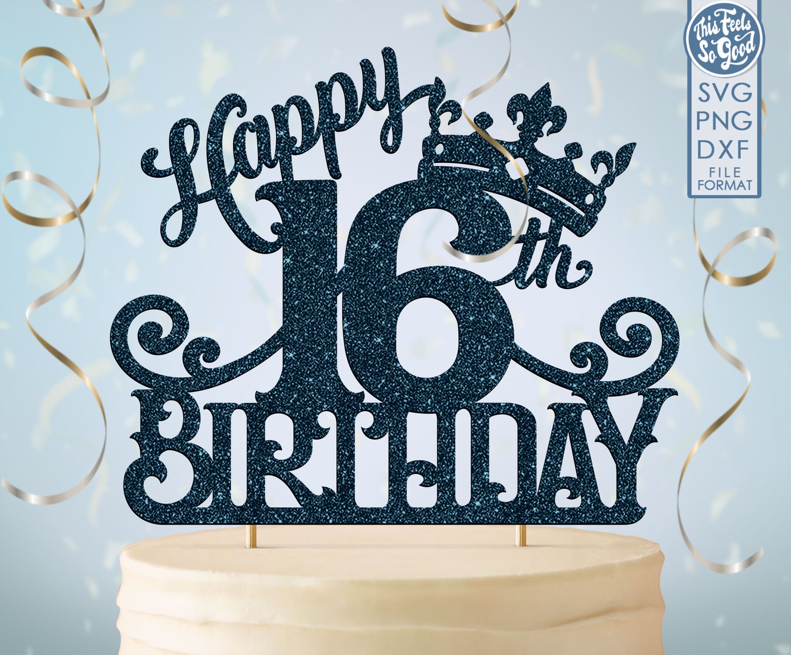 16 16th Birthday Cake Topper Svg 16 16th Happy Birthday Cake Etsy