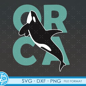 Orca Whale svg png. Orca svg file for Cricut. Transparent Orca Killer Whale png, svg, dxf files for Orcas layered Clipart