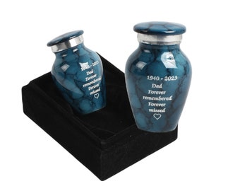 Blue Cloud Mini Keepsake Cremation Urn for Token Ashes Funeral Memorial Small Ashes Urn fully personalised