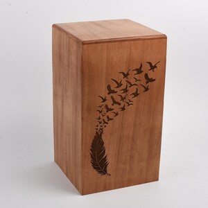 Wooden Cremation Ashes Casket, Personalised Adult Wood Urn image 2