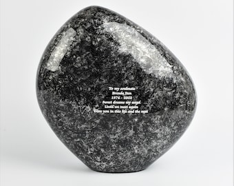 Adult Large Cremation Ashes Funeral Memorial Urn Unique Grey Stone Shape Urn Fully Personalised